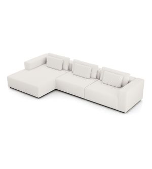 Spruce Sectional Left Sofa with Chaise - Chalk Fabric