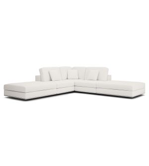 Perry Sectional Armless Corner Sofa - Chalk Fabric